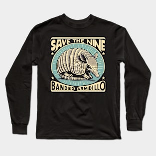 The nine-banded armadillo (Dasypus novemcinctus), nine-banded long-nosed armadillo or common long-nosed armadillo, Long Sleeve T-Shirt